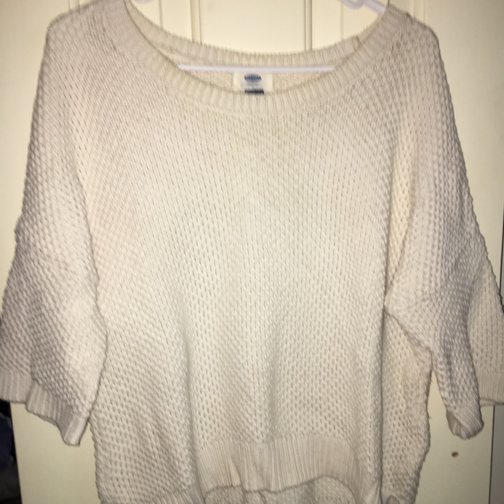 White knit sweater